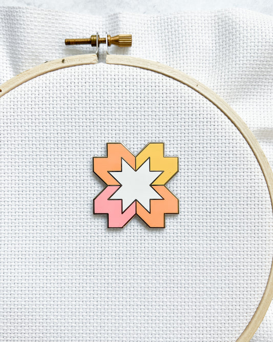 Diamond shape wood needle minder — Flourishing Fibers - Embroidery