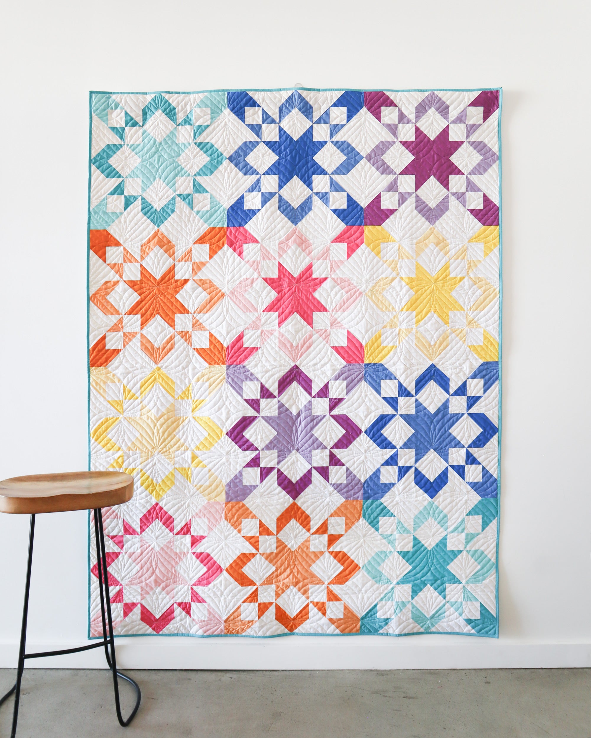 Starly Quilt Pattern - A modern sawtooth quilt pattern