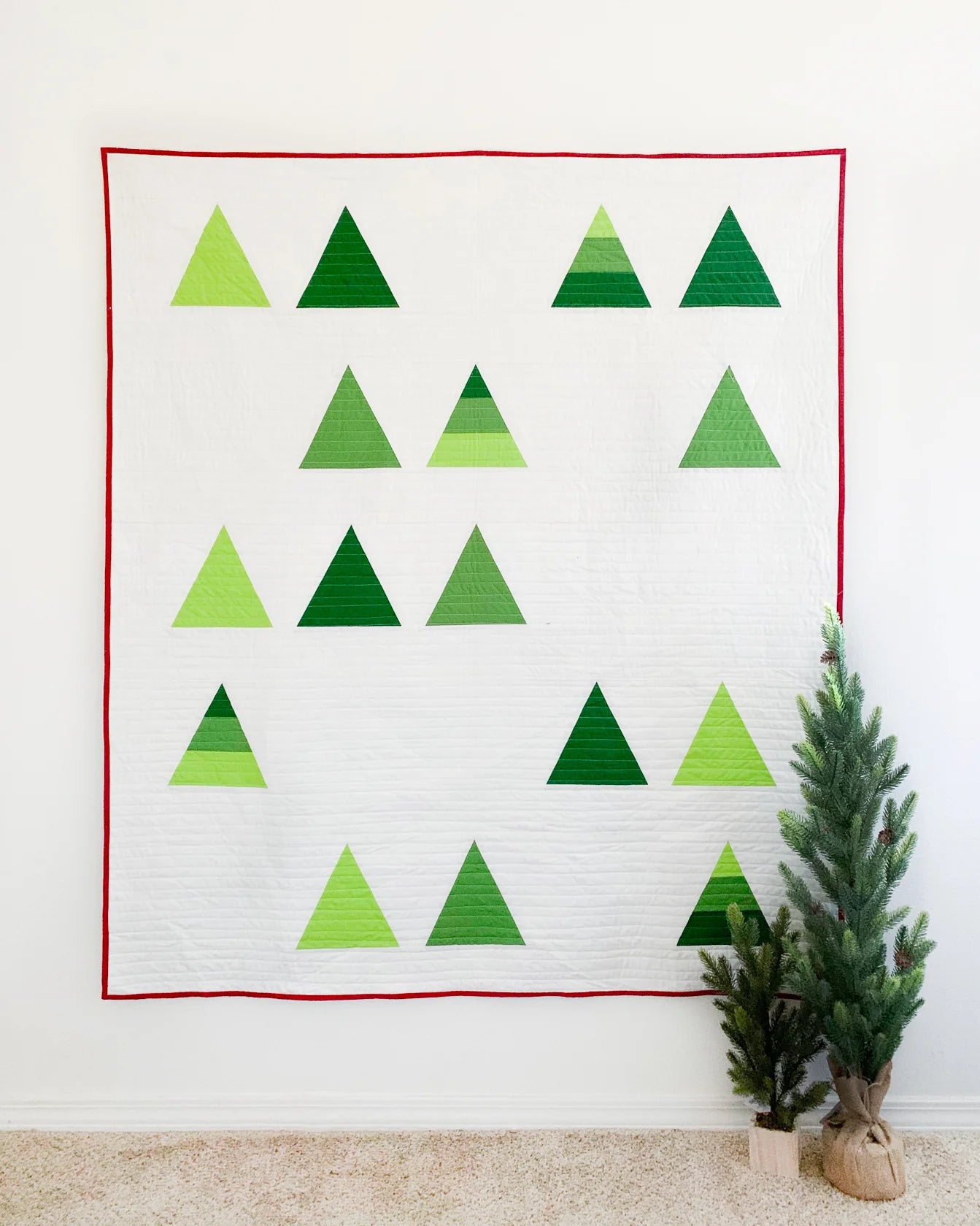 Tree Farm Quilt Pattern featuring triangle templates