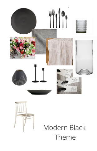 Bluum Maison's kit with Modern Black Theme Table Decorations.