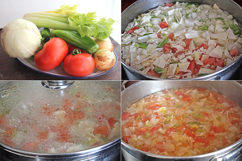 Elaboración sopa de verduras quemagrasas