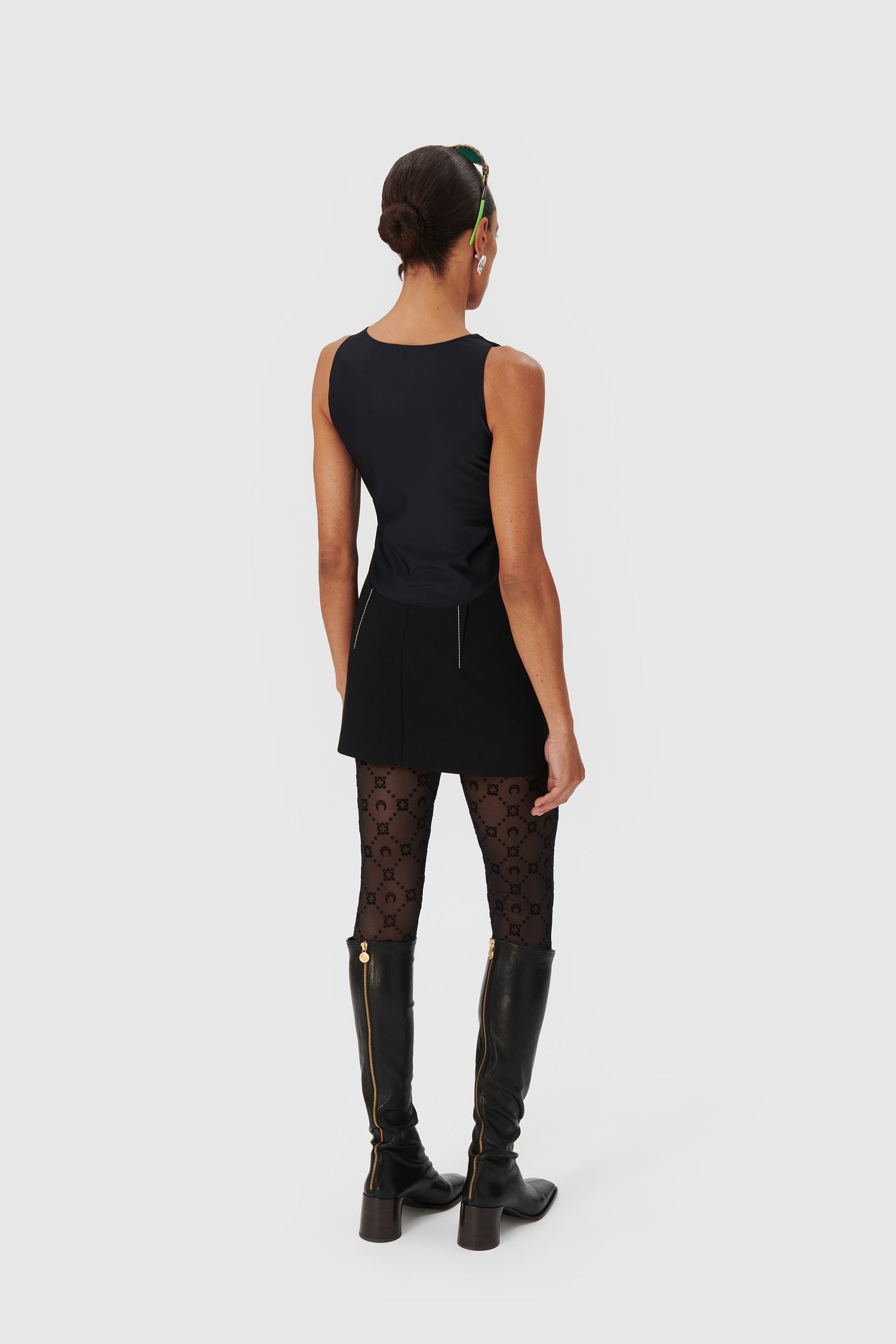 Marine Serre Regenerated Monogram Mesh Tights