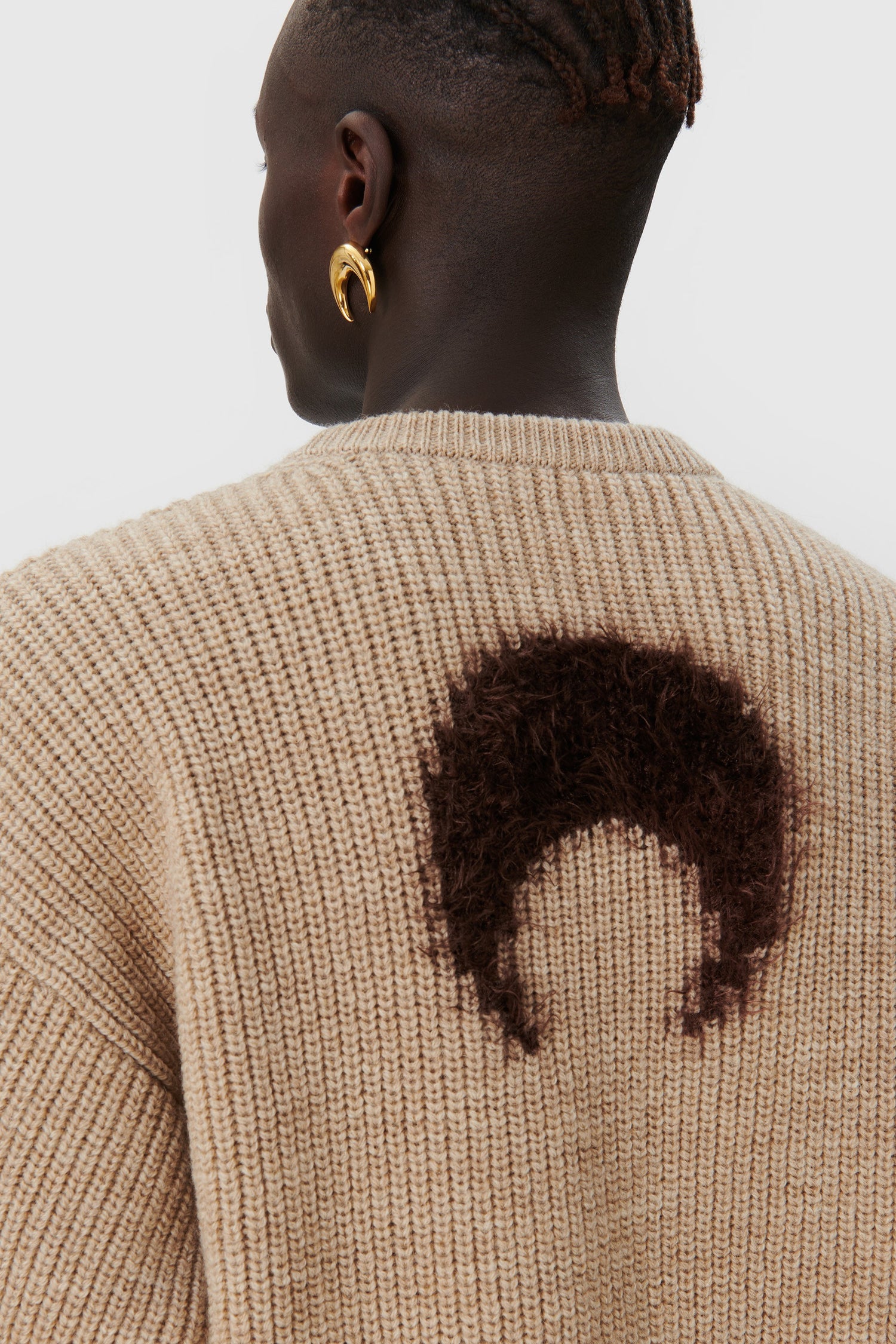 Wool And Fluffy Knit Crewneck Pullover • Marine Serre