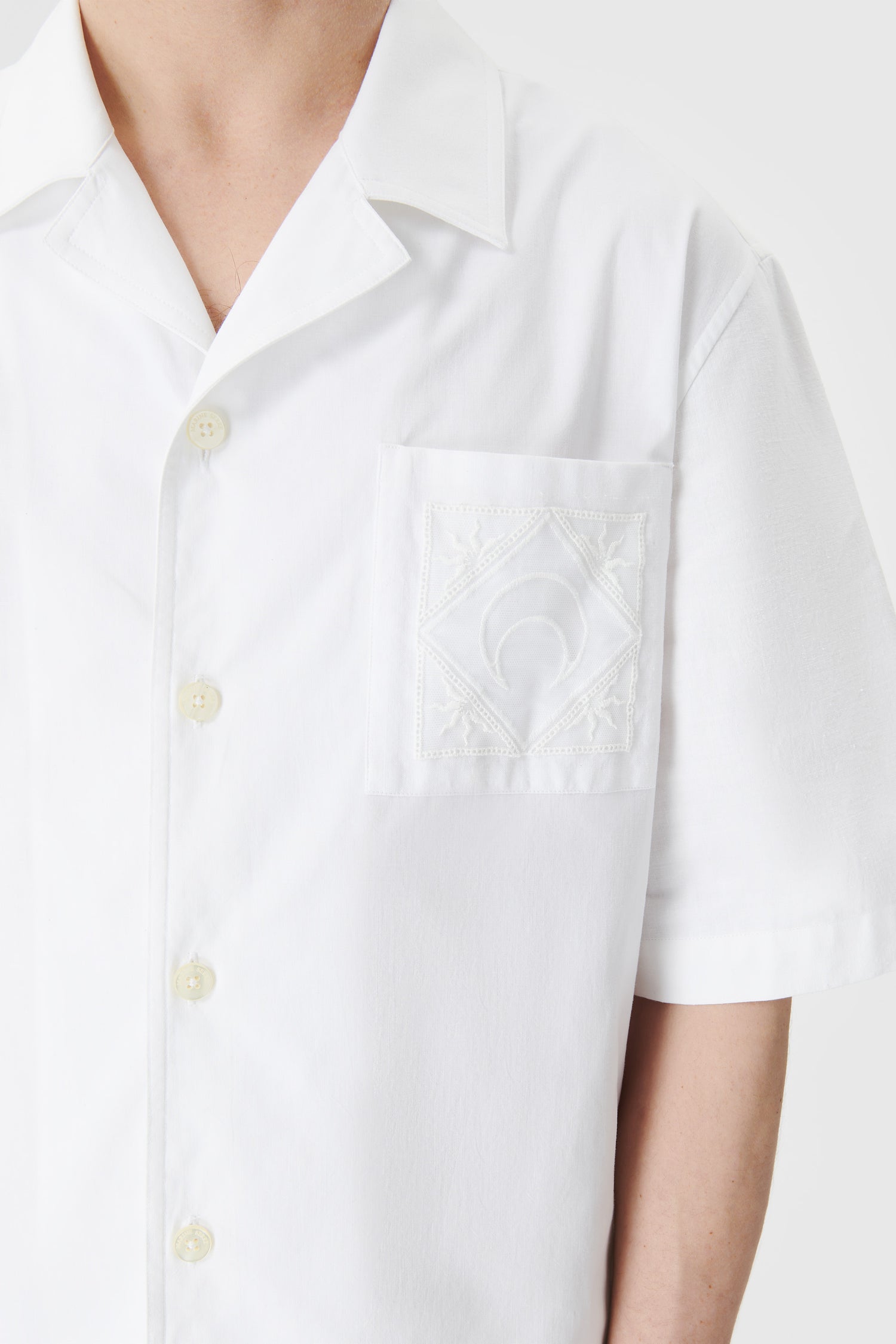 REGENERATED HOUSEHOLD LINEN BOWLING SHIRT