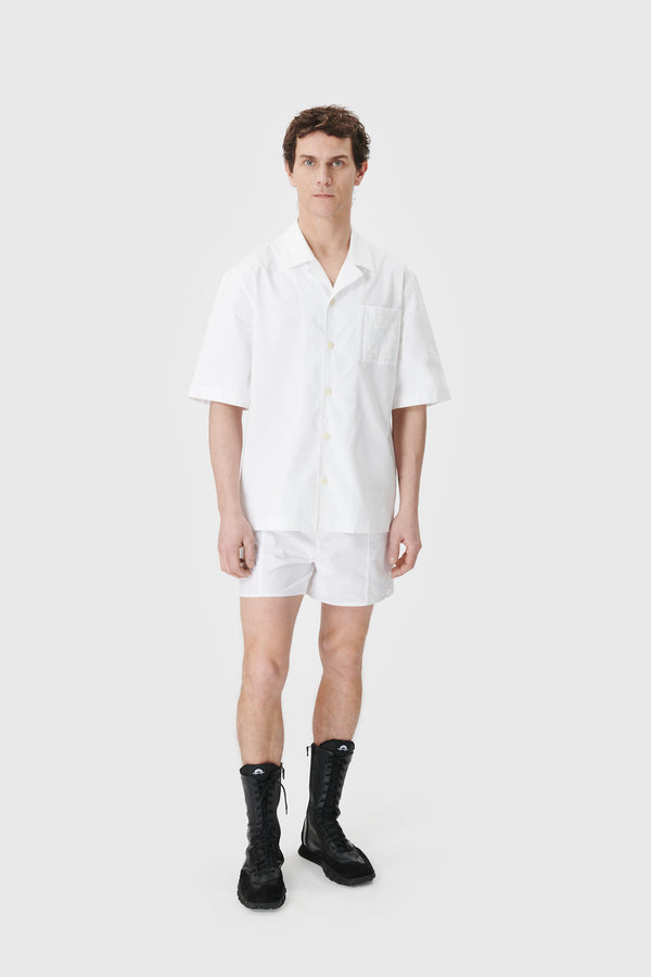 REGENERATED HOUSEHOLD LINEN BOWLING SHIRT