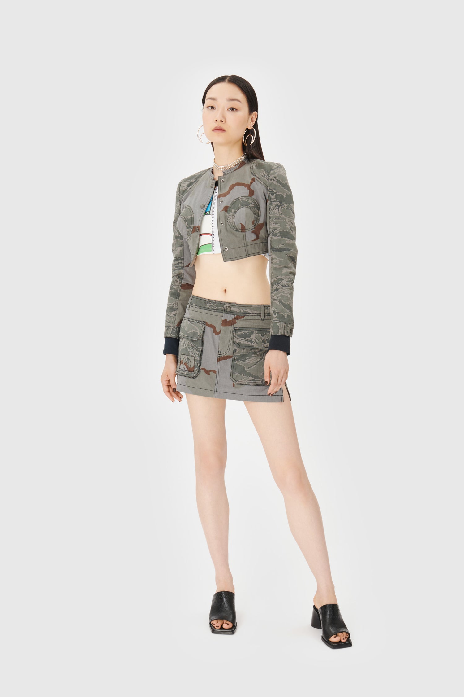 Regenerated Camo Cropped Jacket