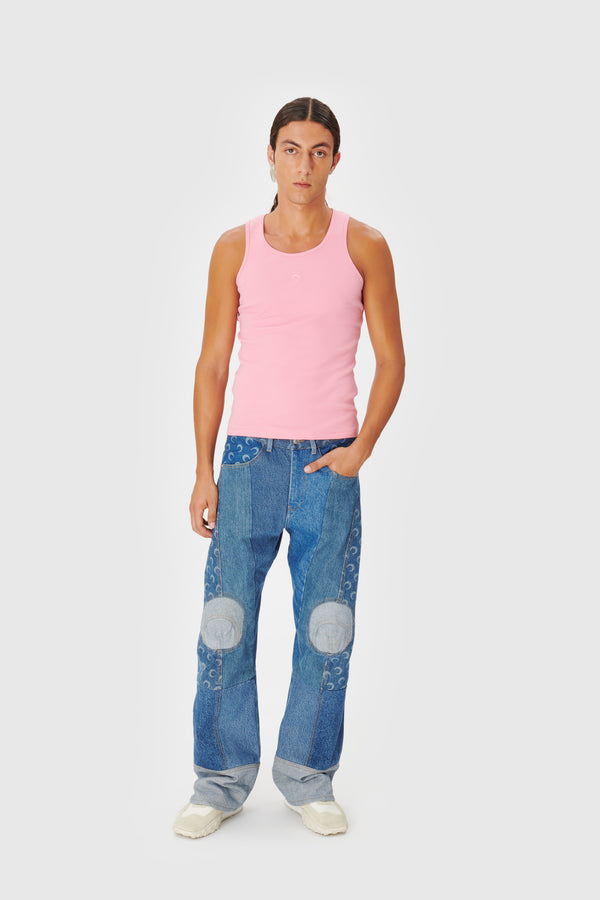 Regenerated Denim Straight Leg Pants