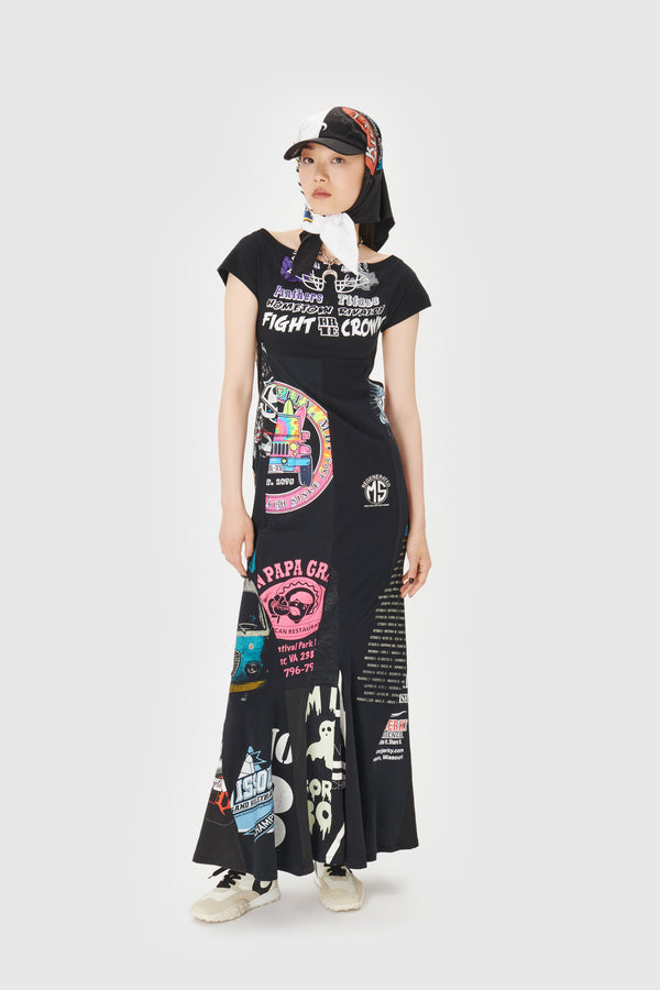 Regenerated Graphic T-Shirt Maxi Dress