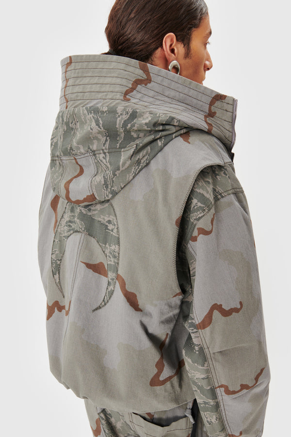 Regenerated Camo Hooded Jacket