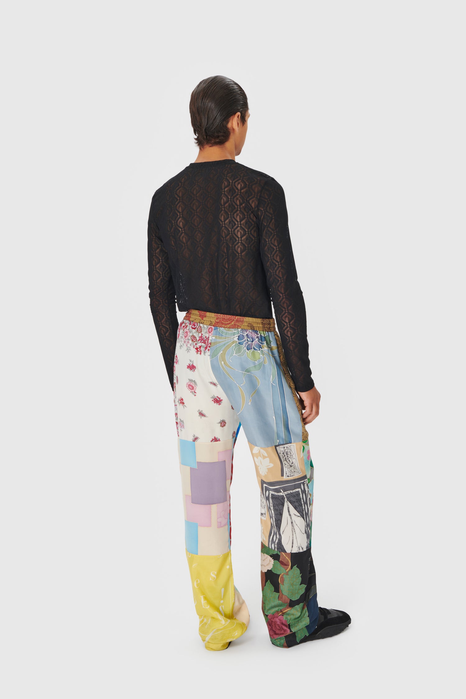 Regenerated Silk Scarves Fluid Pants