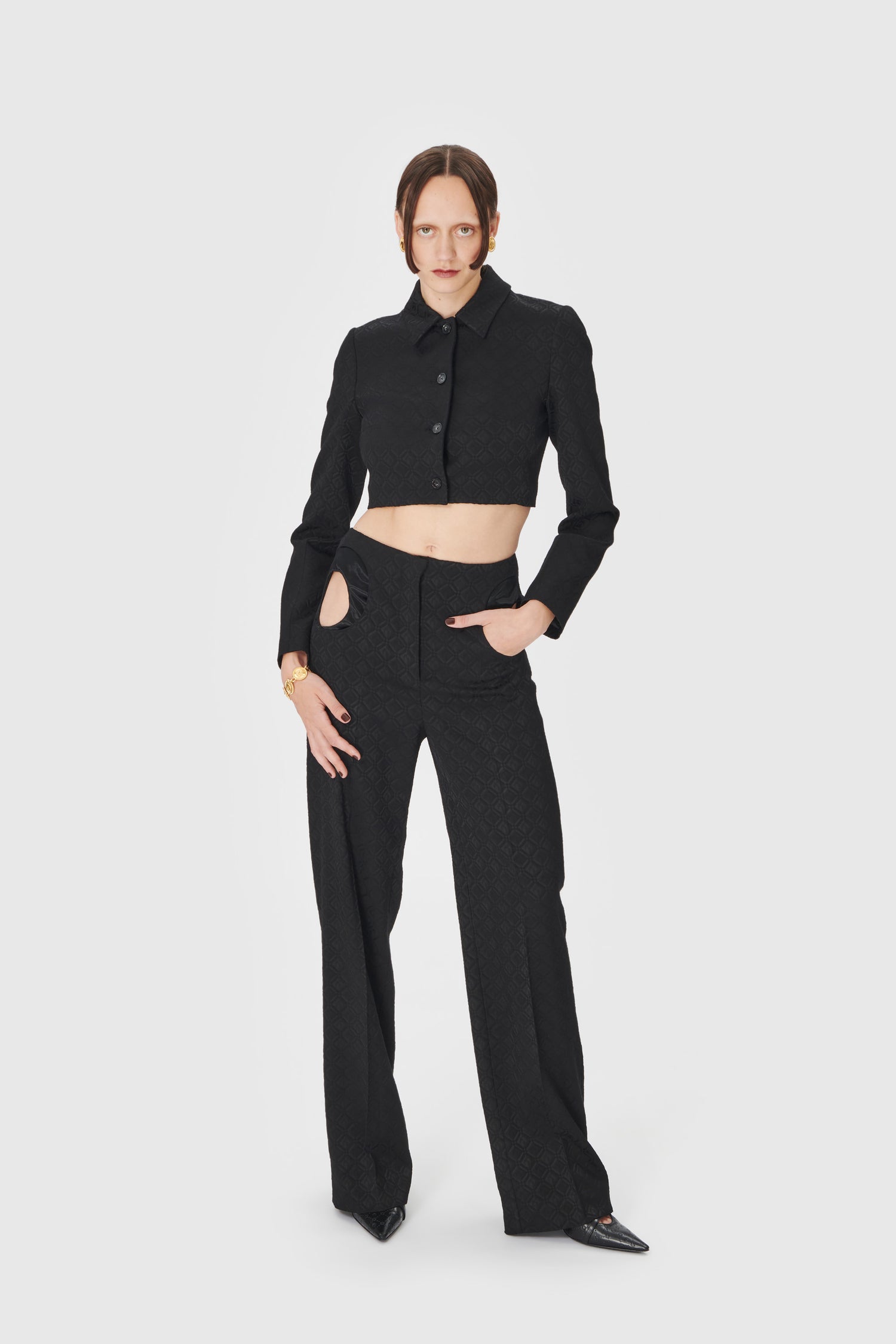 Moon Diamant Jacquard Tailored Pants