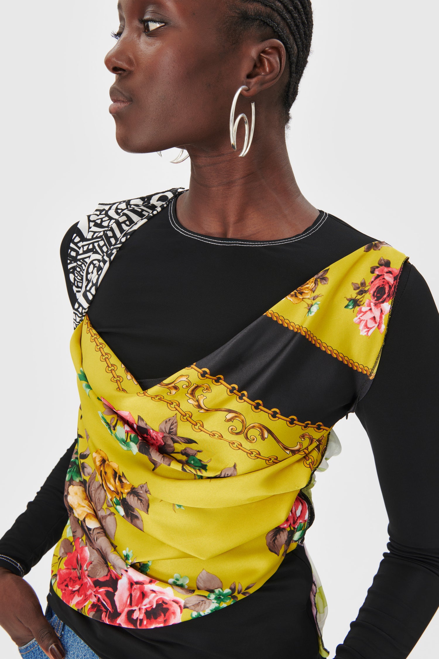 Regenerated Silk Scarves Draped Top