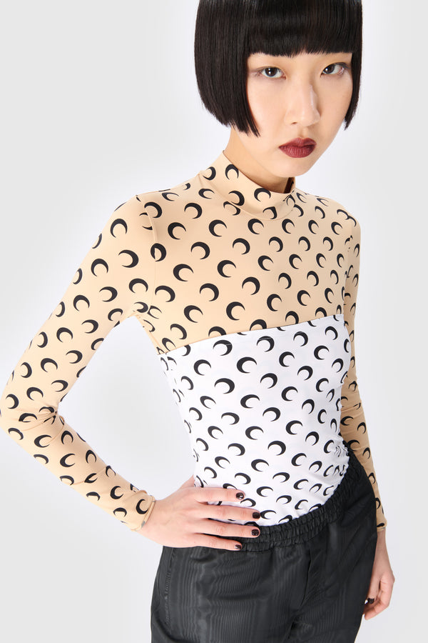Moon Printed Jersey Second Skin Tube Top