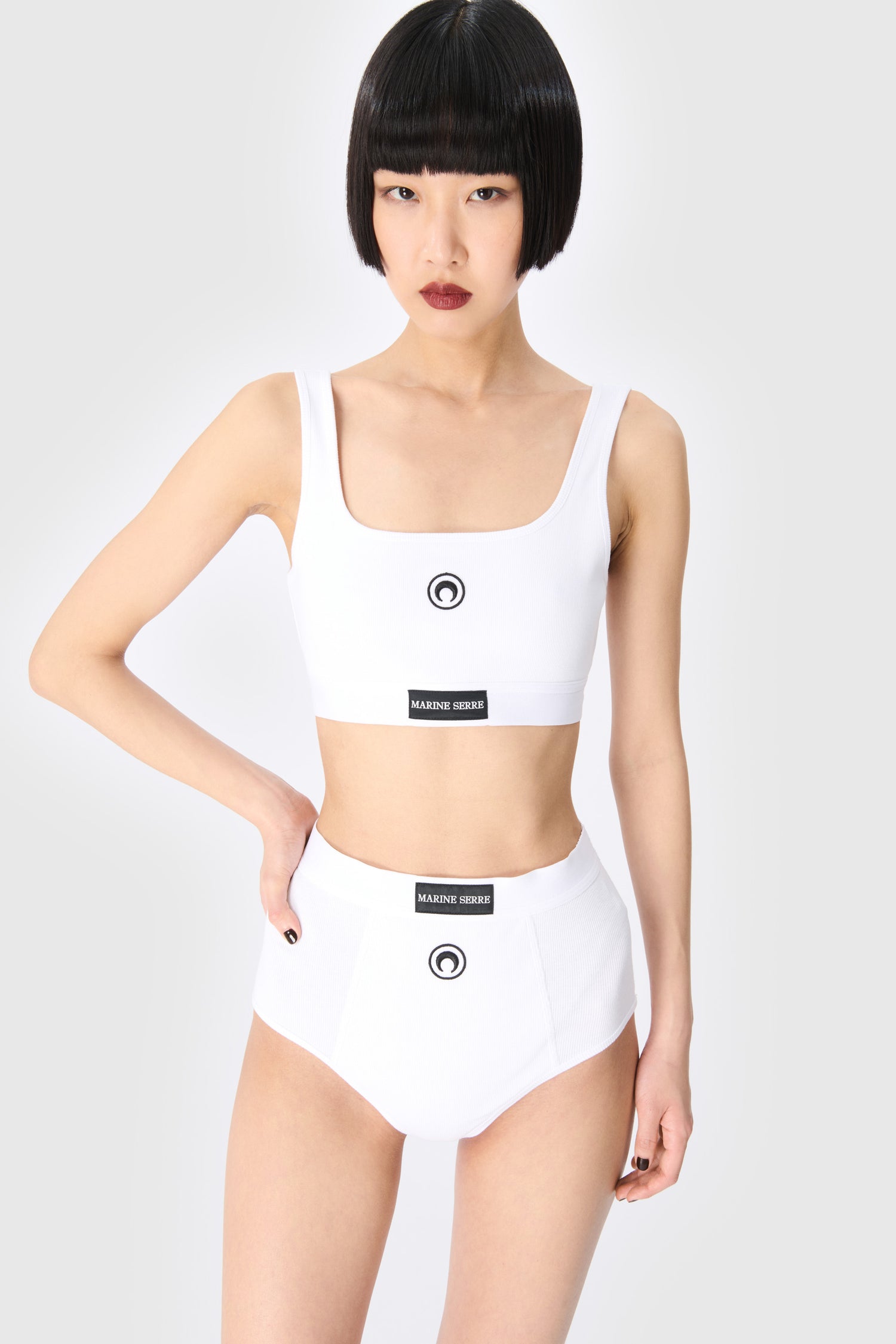 Moon Logo Stretched Jersey Sport Bra