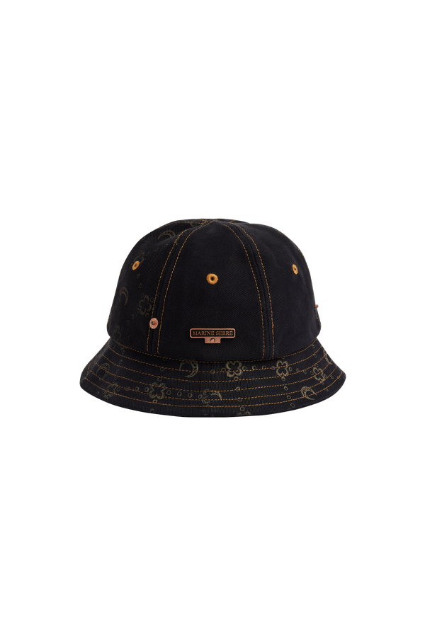 Marine Serre Regenerated Denim Monogram Cap - Green