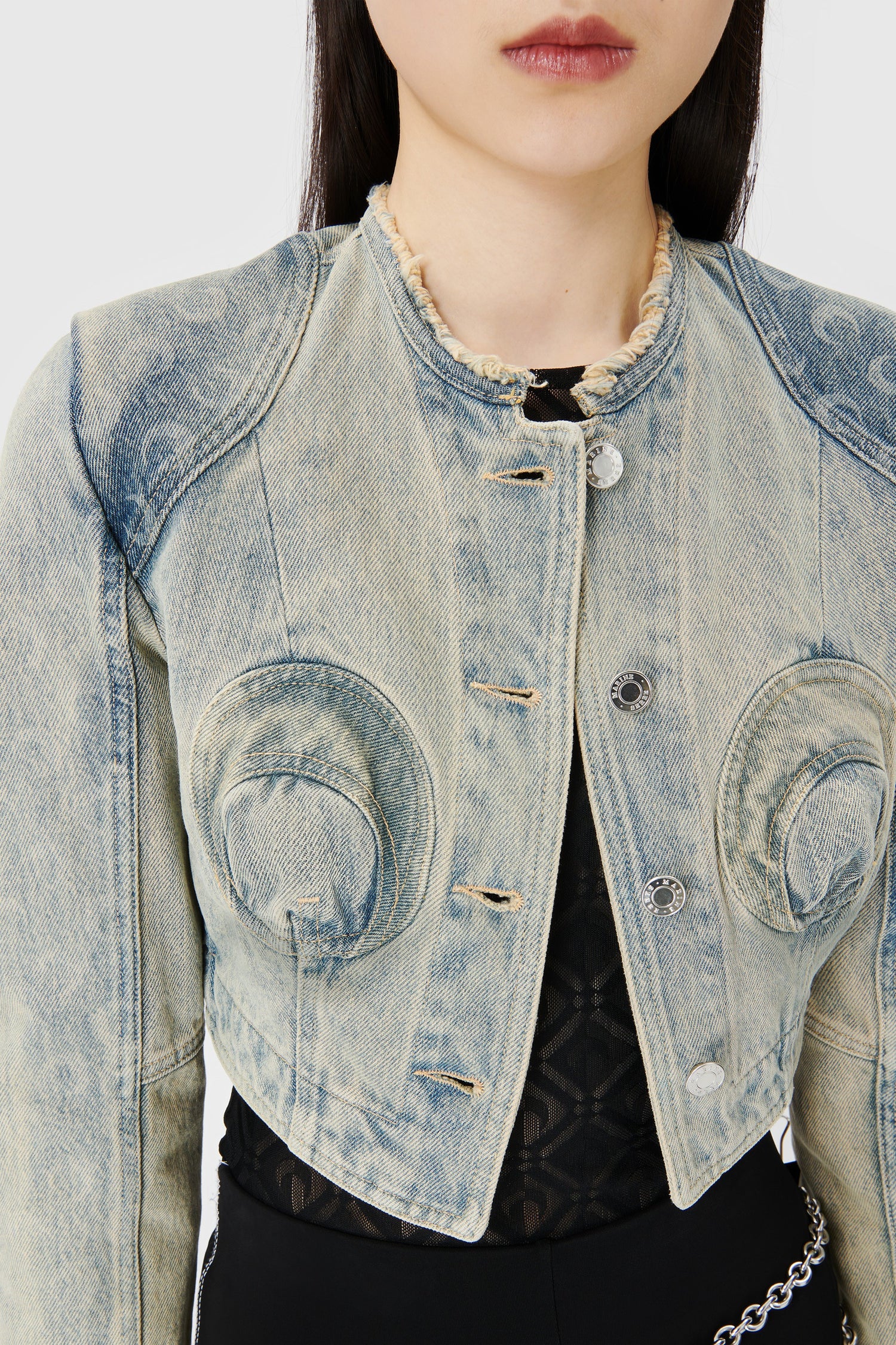 Regenerated Denim Cropped Jacket