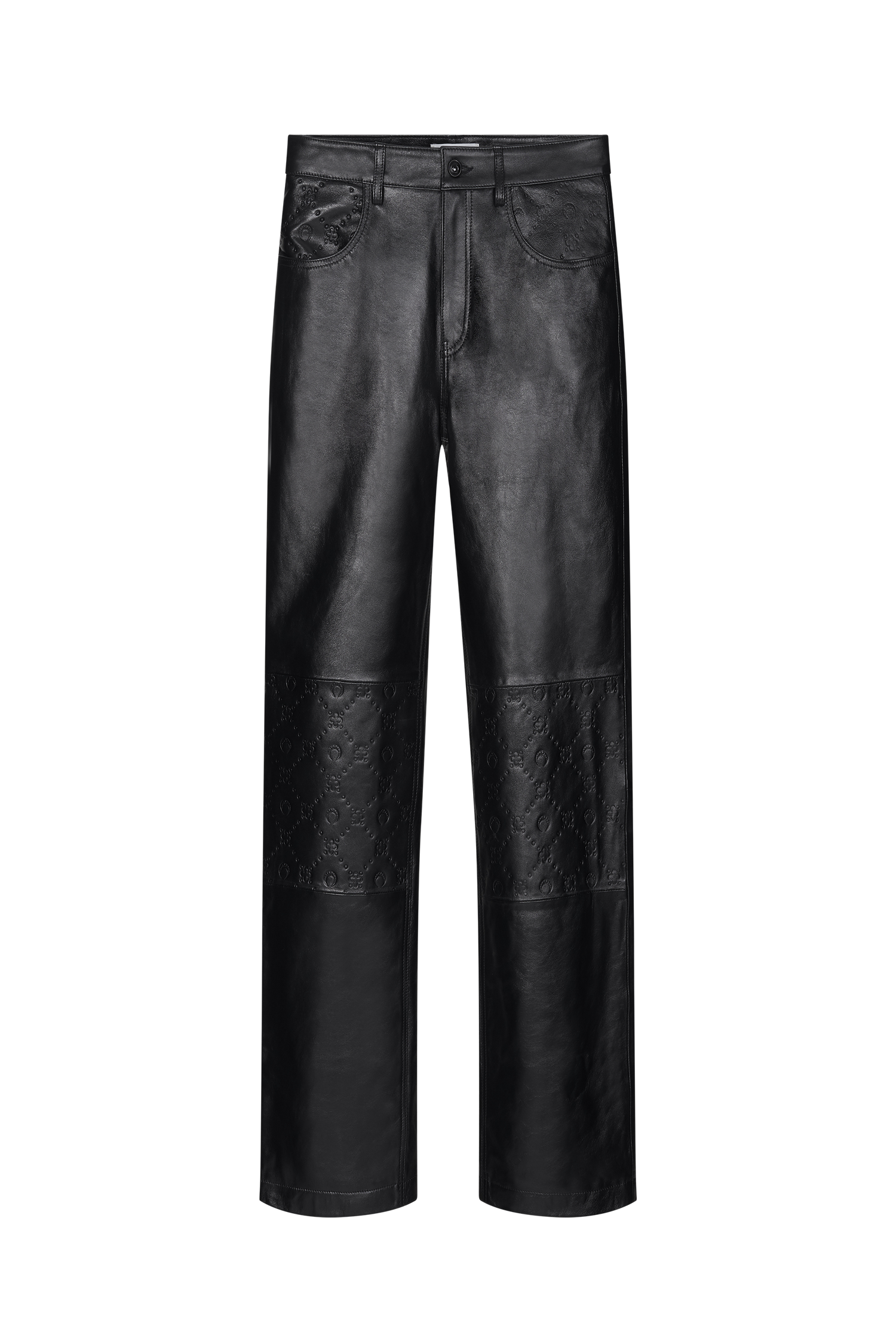 Embossed Leather Wide Leg Pants