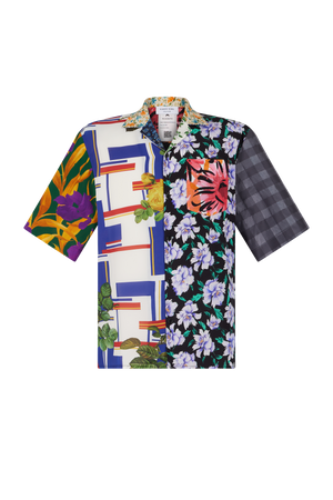 Regenerated Silk Scarves Bowling Shirt - S / 2