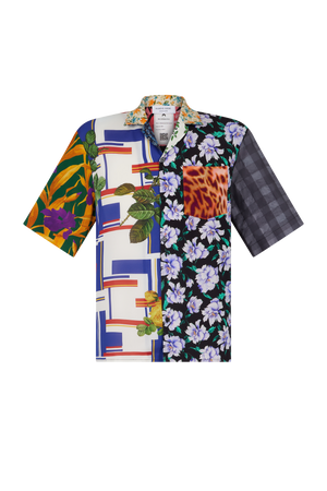 Regenerated Silk Scarves Bowling Shirt - S / 3