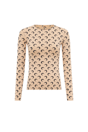 Regenerated All Over Moon Jersey Long Sleeves Second Skin Top