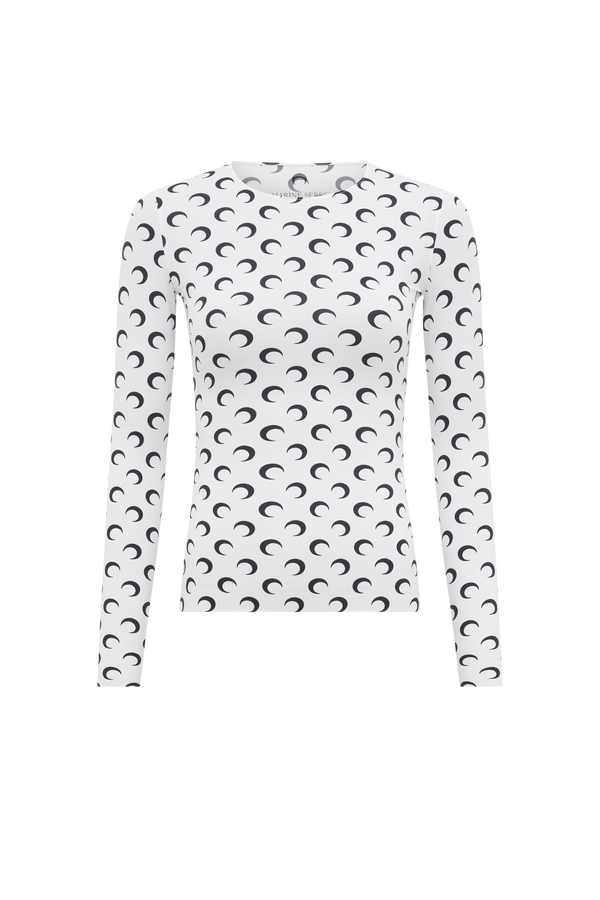 Regenerated All Over Moon Jersey Long Sleeves Second Skin Top 