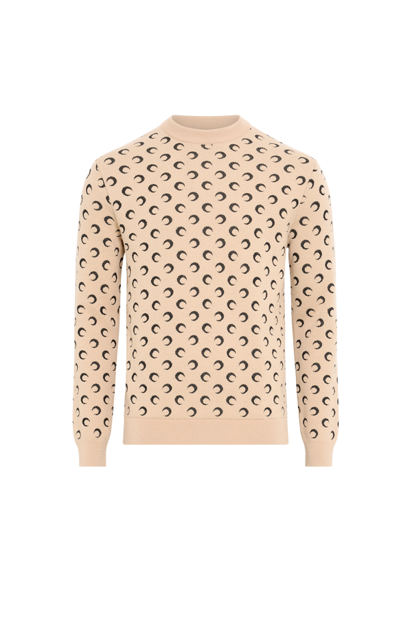 Moon Jacquard Knit Crewneck Sweater