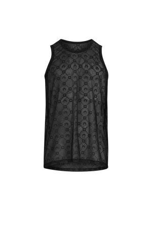 Moonogram Mesh Flock Tank Top