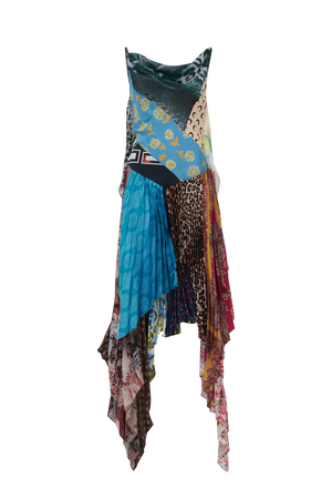 Regenerated Silk Scarves Strap Dress