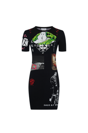 Upcycled Graphic T-Shirts Mini Dress - XXL / GHOSTBUSTER