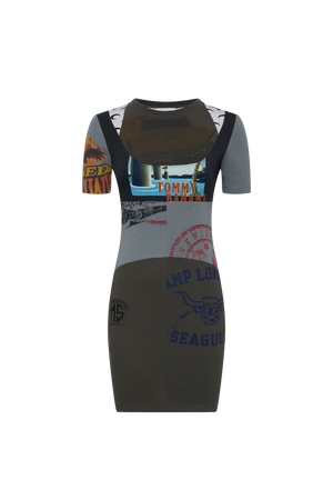 Upcycled Graphic T-Shirts Mini Dress - M / TOMMY