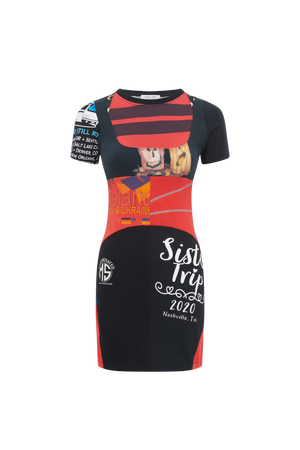 Regenerated Graphic T-Shirt Mini Dress - M / LINES