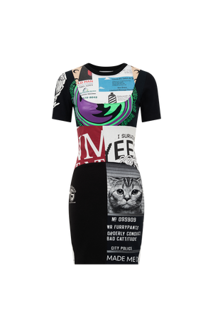 Regenerated Graphic T-Shirt Mini Dress - S / CAT