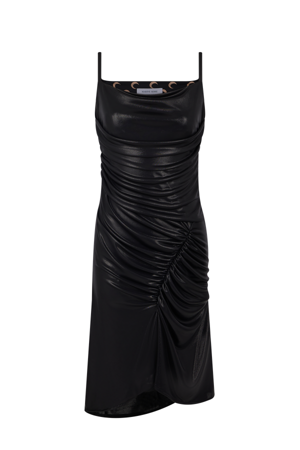 Regenerated Jersey Draped Pleated Dress