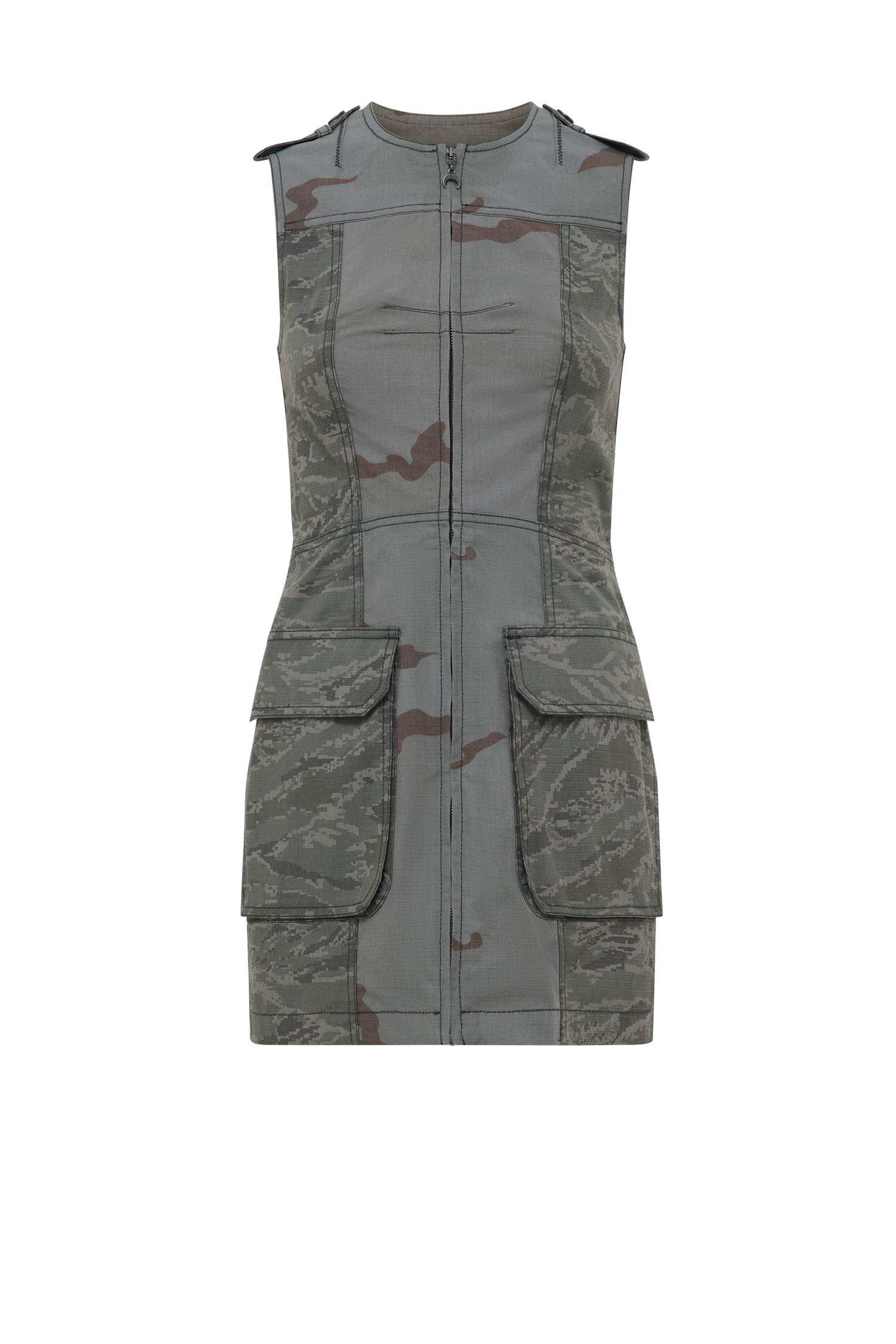 Regenerated Camo Mini Dress