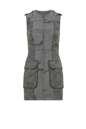 Regenerated Camo Mini Dress