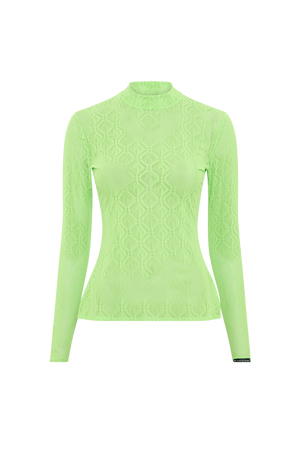 Moon Diamond Mesh Jacquard Second Skin Highneck Top