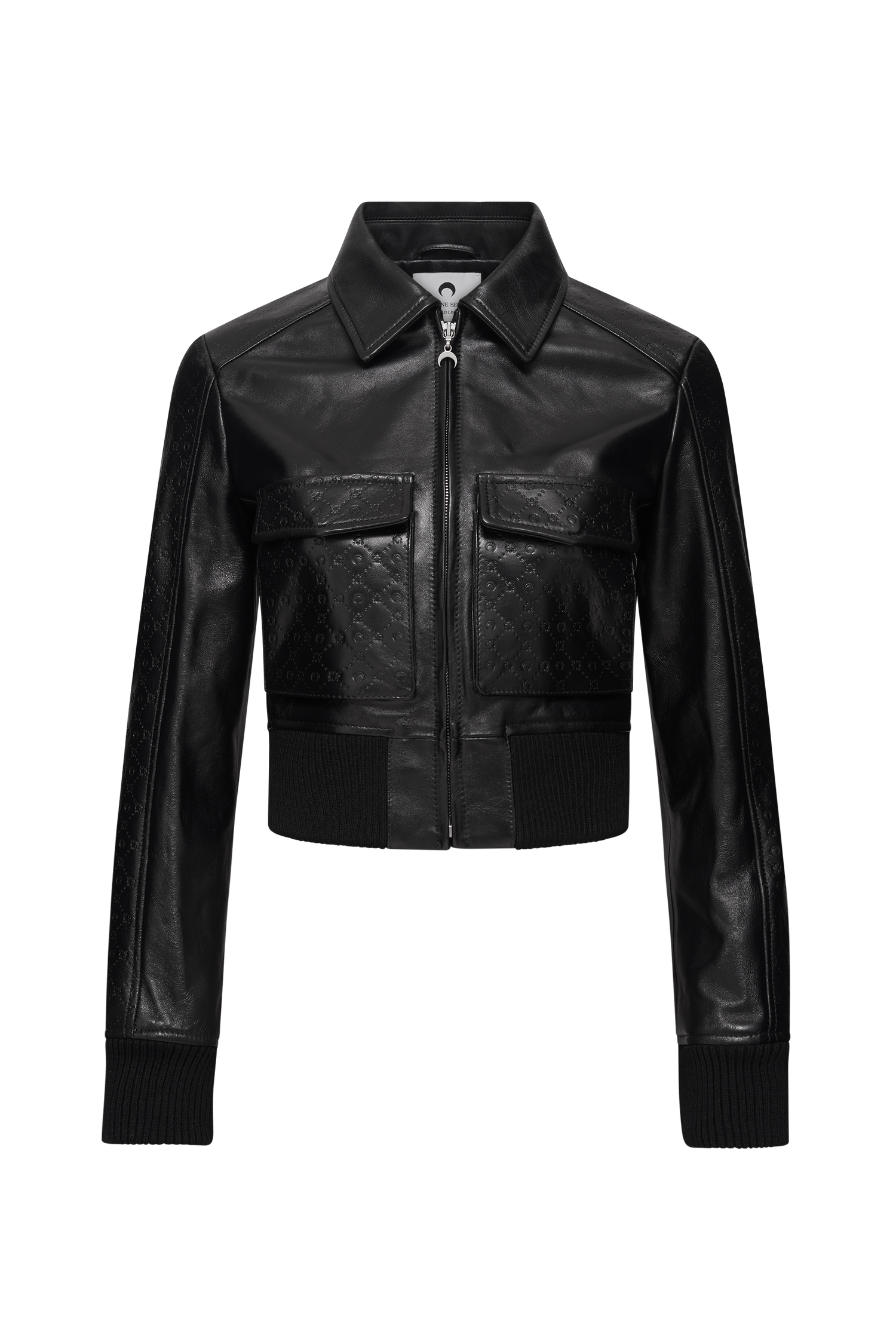 Embossed Leather Boxy Jacket