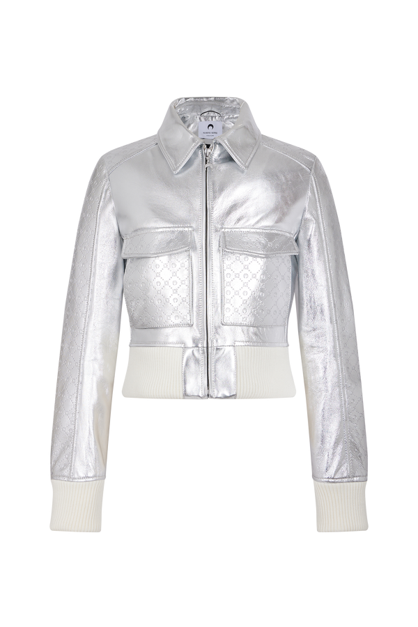 Laminated Leather Boxy Jacket