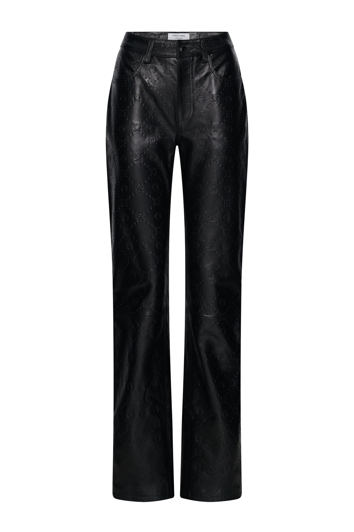 Laminated Leather Straight Leg Pants • Marine Serre