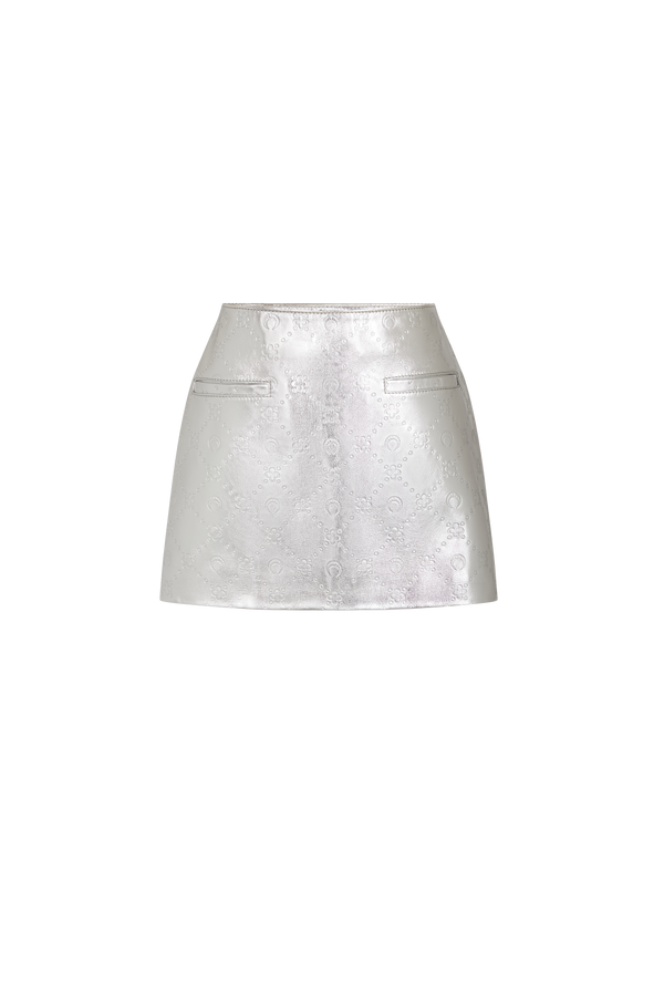 Laminated Leather Mini Skirt