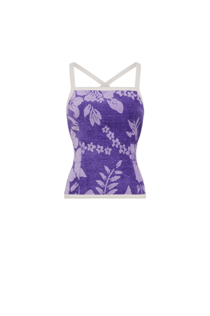 Regenerated Jacquard Towels Bustier - 36 / PURPLEFLOWERS1