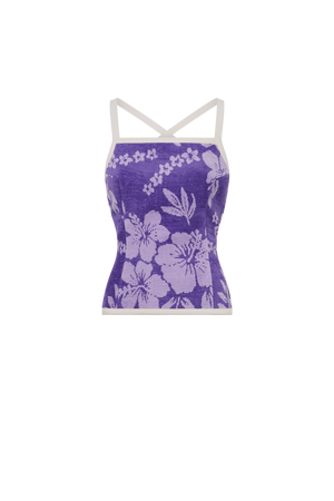 Regenerated Jacquard Towels Bustier - 38 / PURPLEFLOWERS2