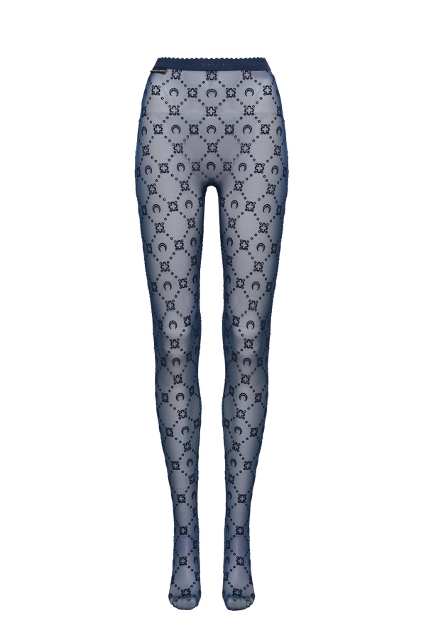 Moonogram Mesh Flock Tights