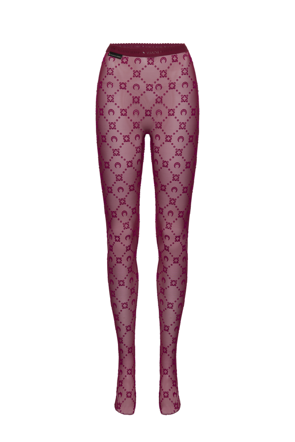 Moonogram Mesh Flock Tights