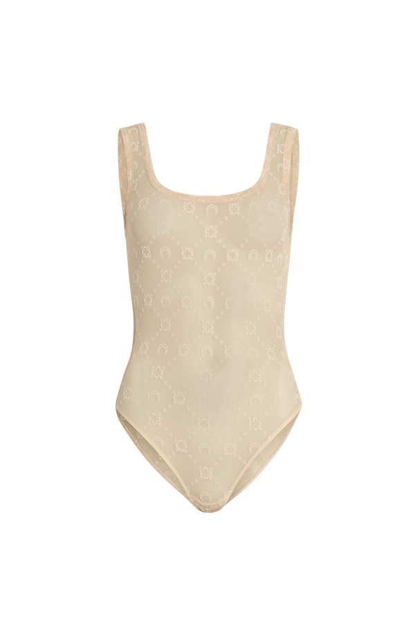 Contoured Bodysuit Organic Cotton Rib / Stone