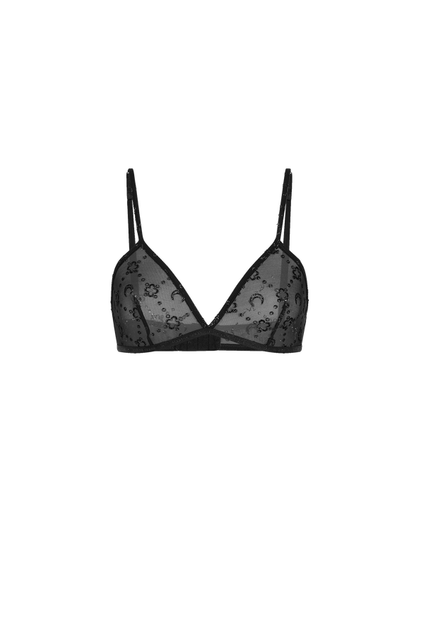 Regenerated Mesh Flock Glitter Bralette