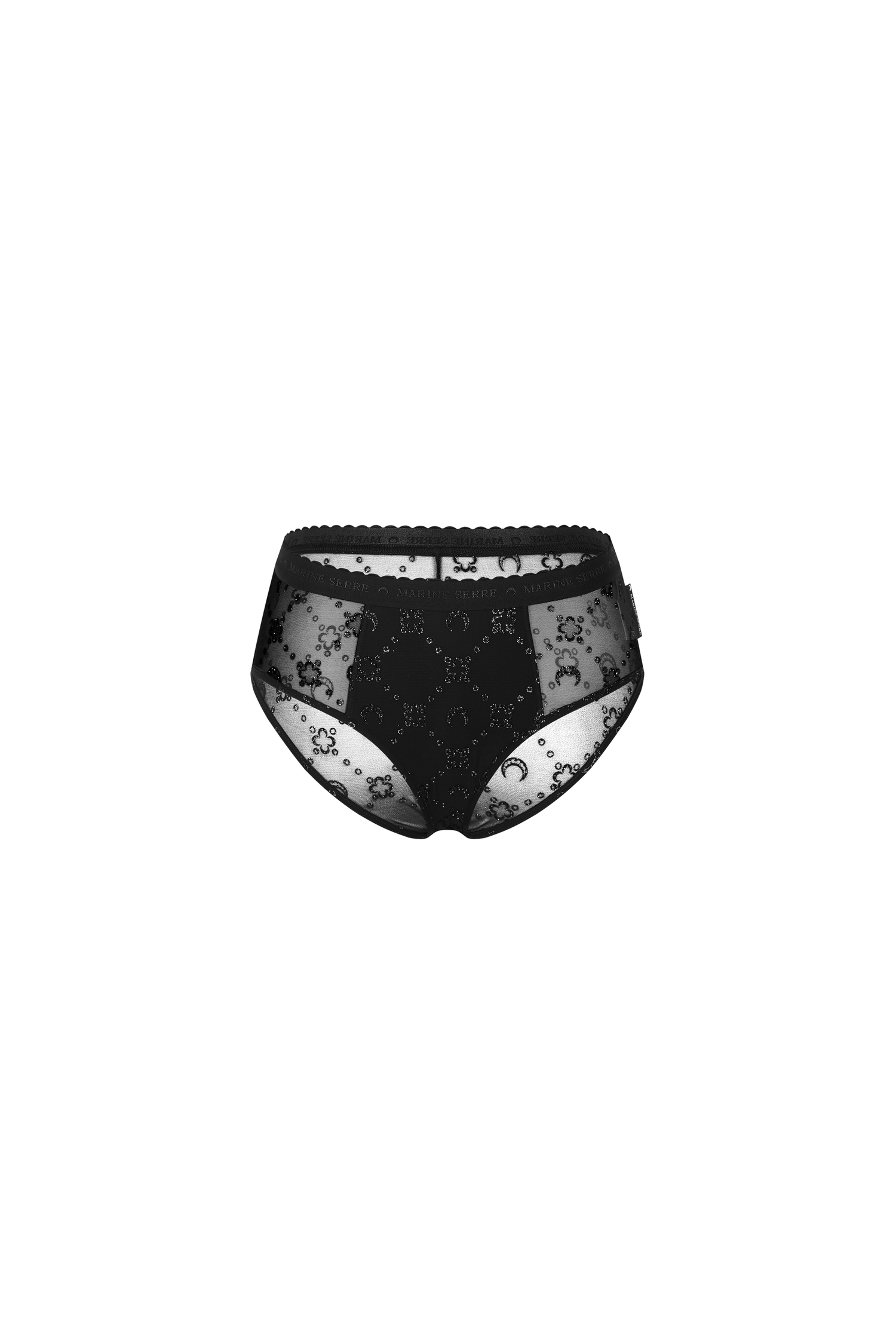 Moonogram Mesh Flock Glitter Brief