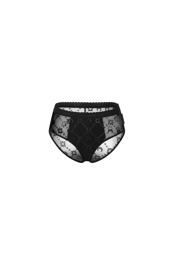 Moonogram Mesh Flock Glitter Brief