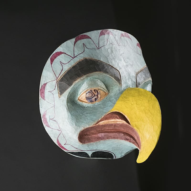 Finished Eagle Mask Carved by Fred Fulmer Tlingit Artist | Fred Fulmer Native Art