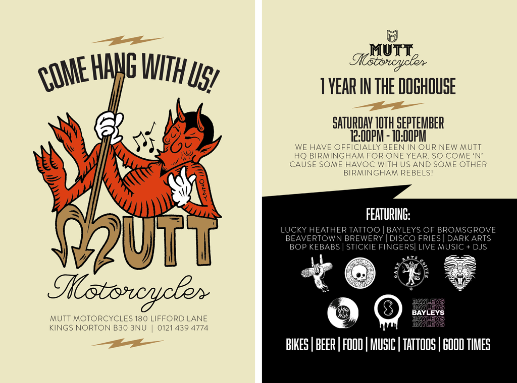 Mutt 1 Year Anniversary Event Flyer 10th September 2022